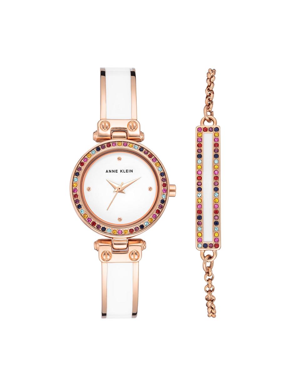 Ensembles Anne Klein Watch and Bracelet with Premium Multicolored Crystals   | PBK-4896496